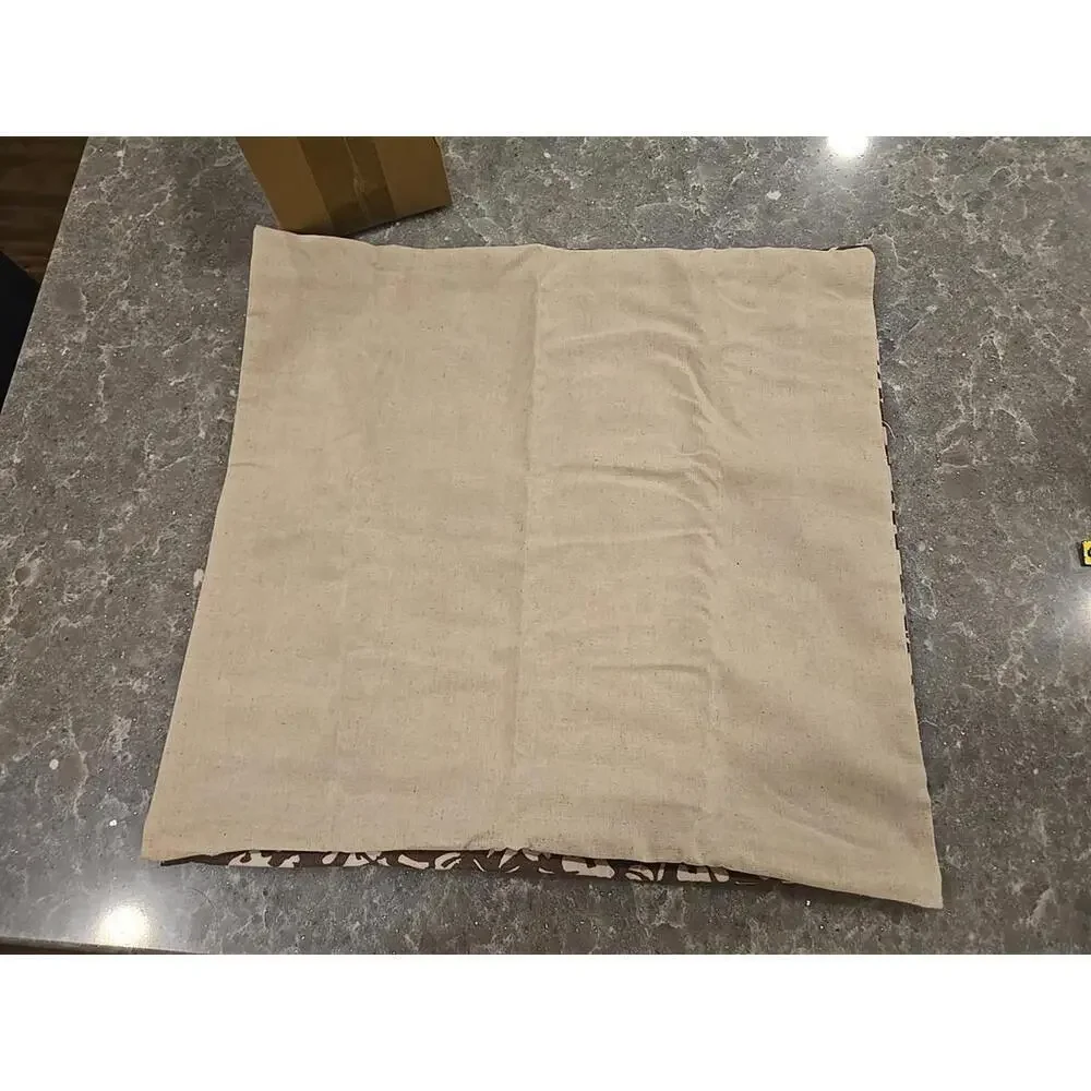 Floral Brown and Cream Accent Pillow 18x18